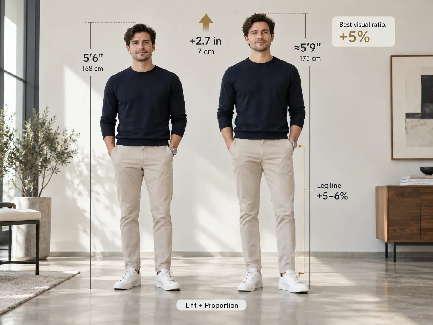 Physical Lift vs. Visual Height