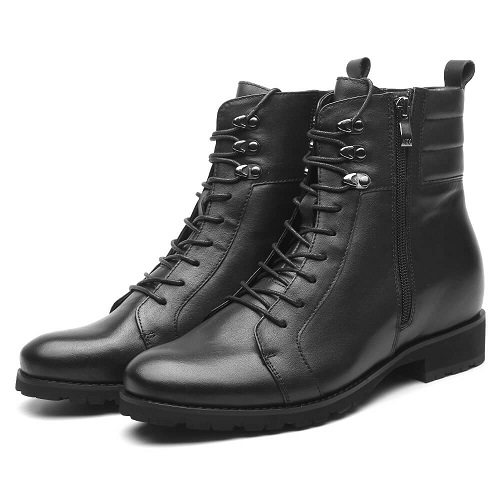3 inches men's leather motorcycle boots