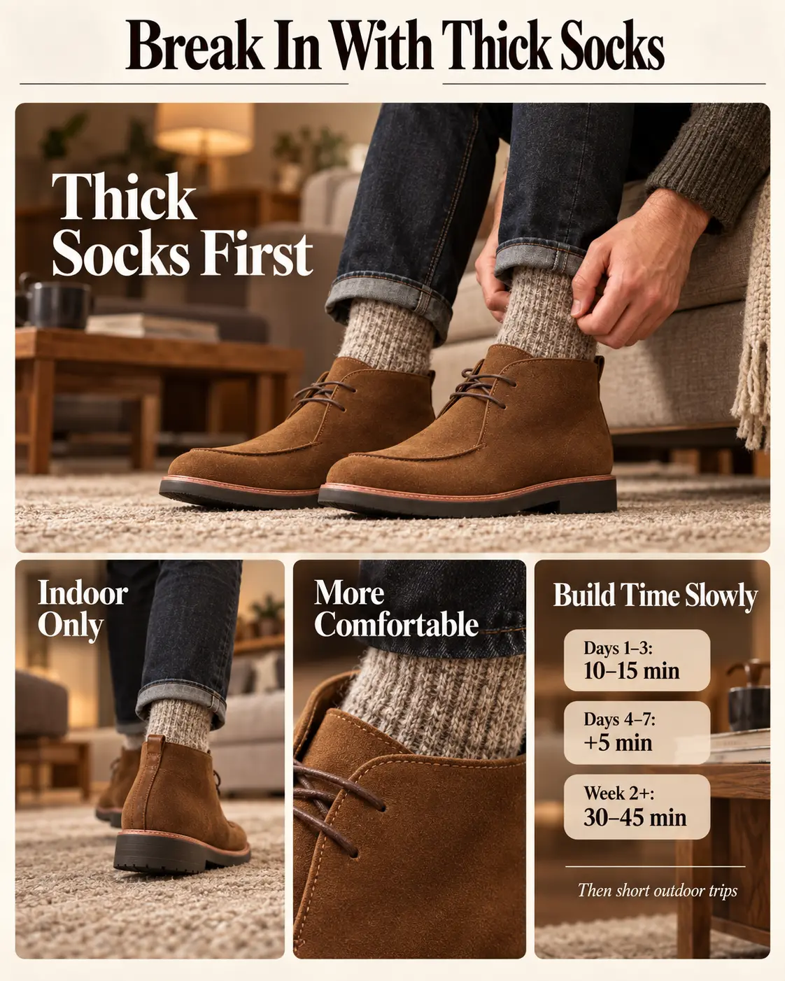 break in with thick socks