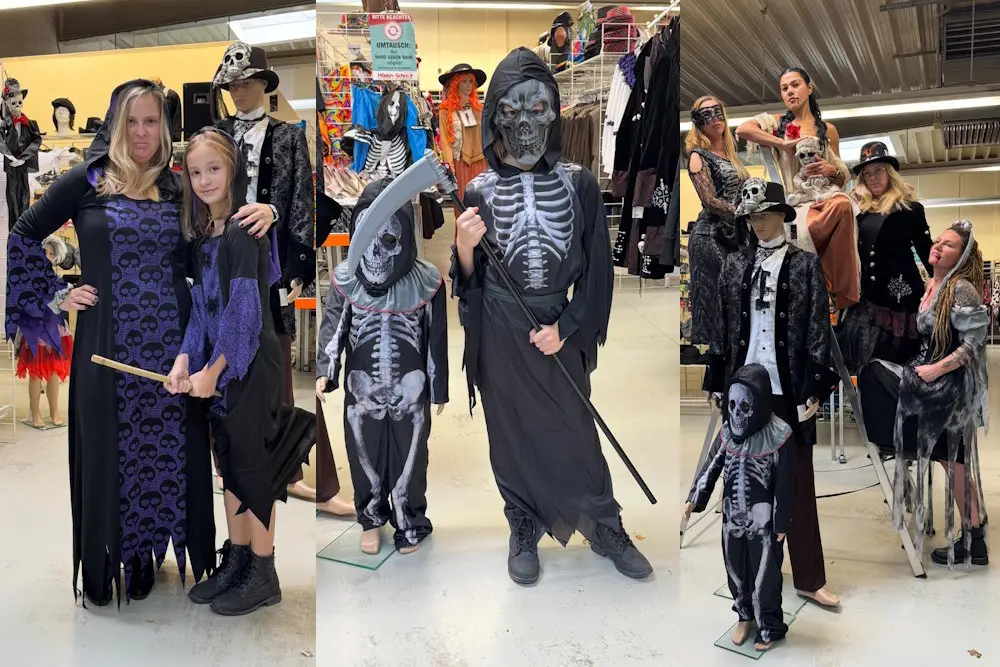 Halloween Kostüm mit Schuhen die größer machen in Deutschland – stilvolle Outfits für Partys.