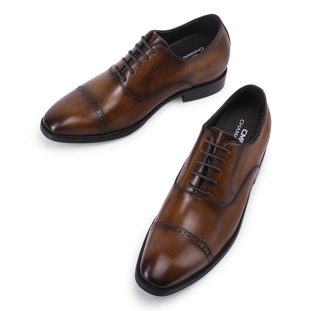 Brown Executive Oxford Elevator Dress Shoes