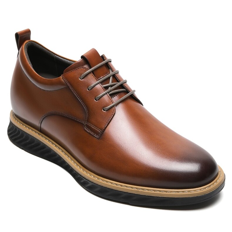 CMR CHAMARIPA Men's Elevator Dress Shoes - Leather Business Derby Shoes