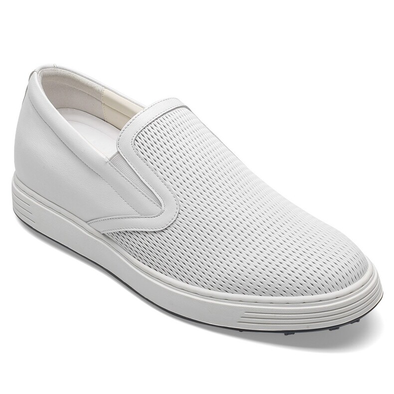 Men's Height Increasing Shoes - Leather Slip-On Casual Shoes