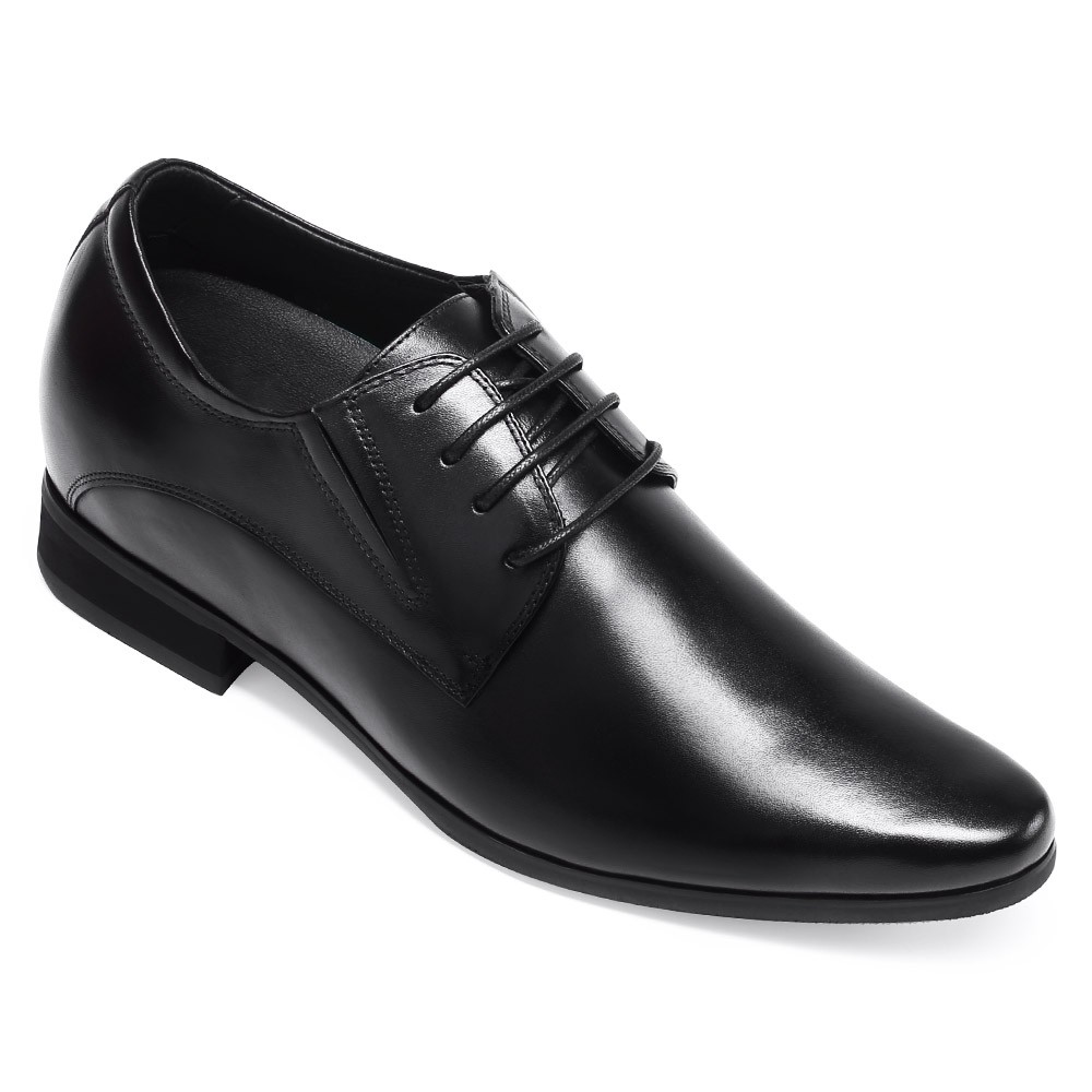 Black Derby Elevator Dress Shoes