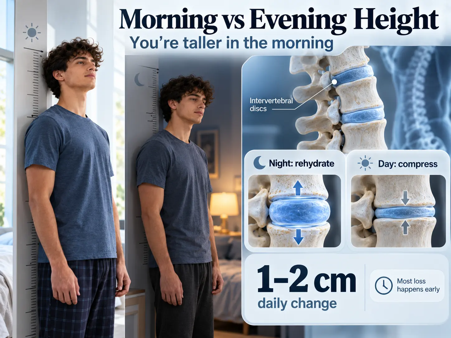 morning vs evening height