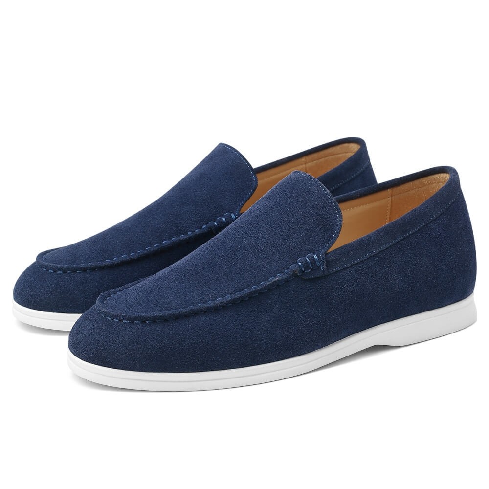 navy blue height increasing loafers