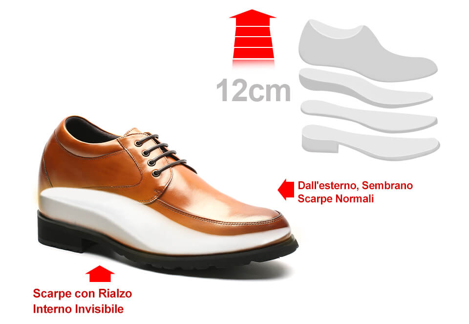 scarpe uomo con rialzo 12 cm