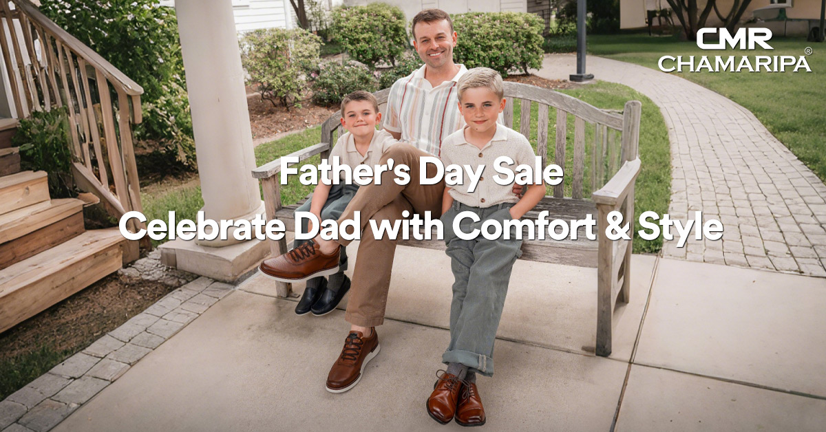 Father sitting with two children, celebrating Father’s Day with comfort and style