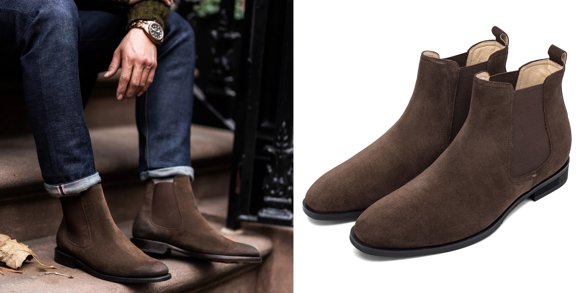 Chelsea boots in camoscio marrone