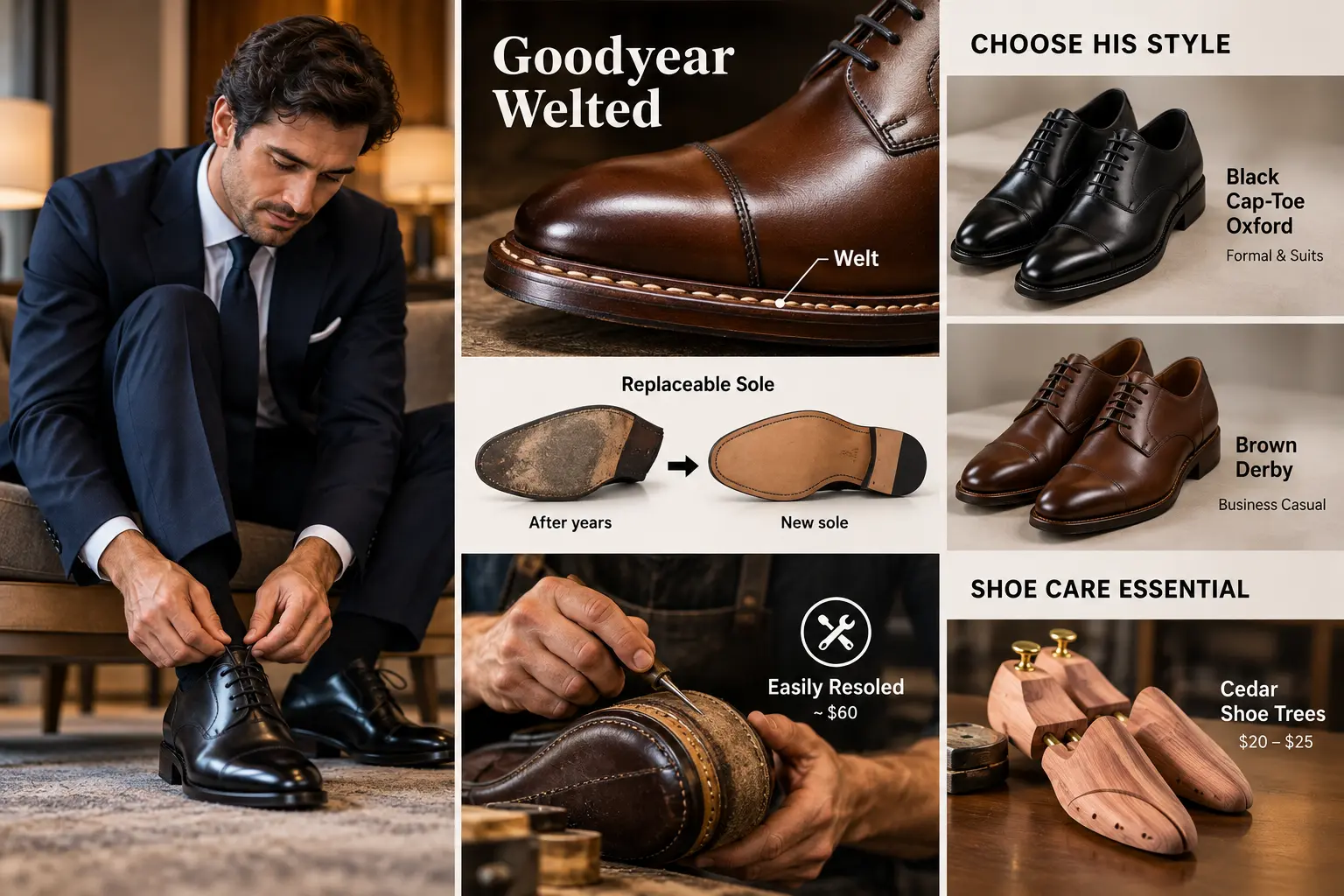 półbuty Oxford z szyciem Goodyear-welted Black Friday 2026
