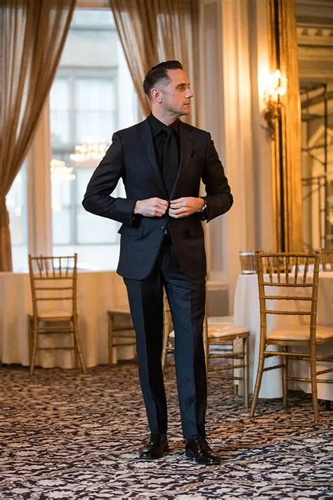Black Tie Stretch Suit