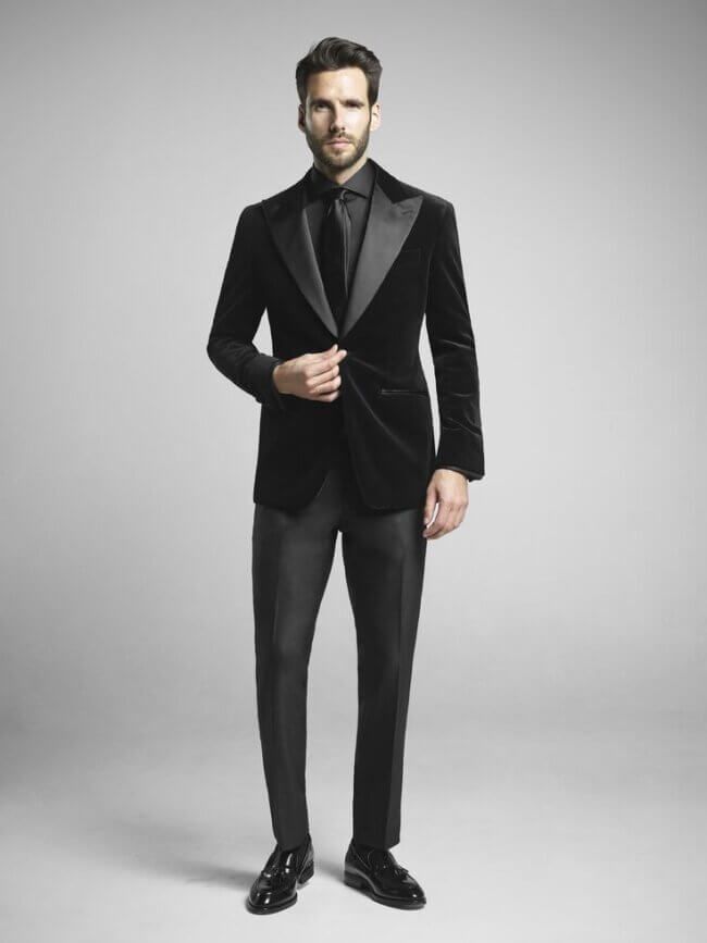 Outfit 3 Velvet jacket and tailored trousers