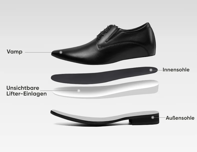 Schwarze Oxford-Schuhe Aus Kalbslede 8CM