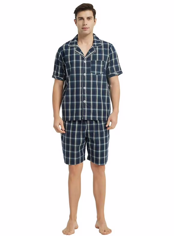 Full-Scale Short Sets flannel pajamas for men