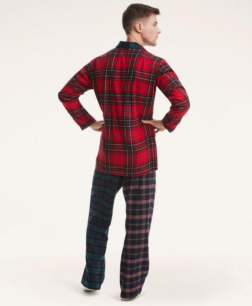 Traditional Short Tartan flannel pajamas for men