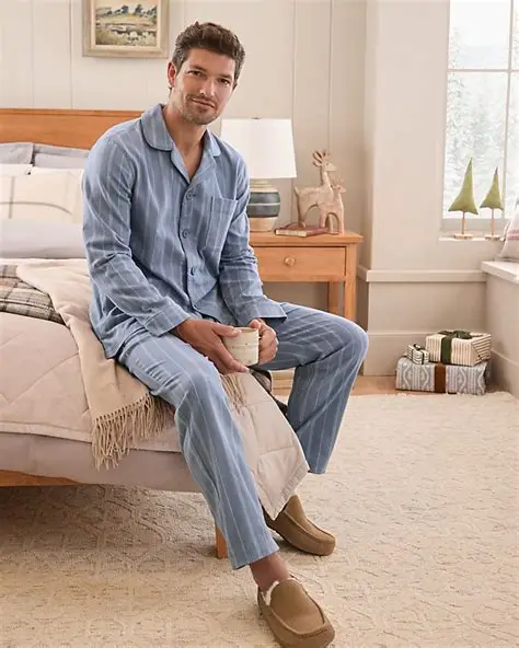 Tapered Organic Cotton flannel pajamas for men