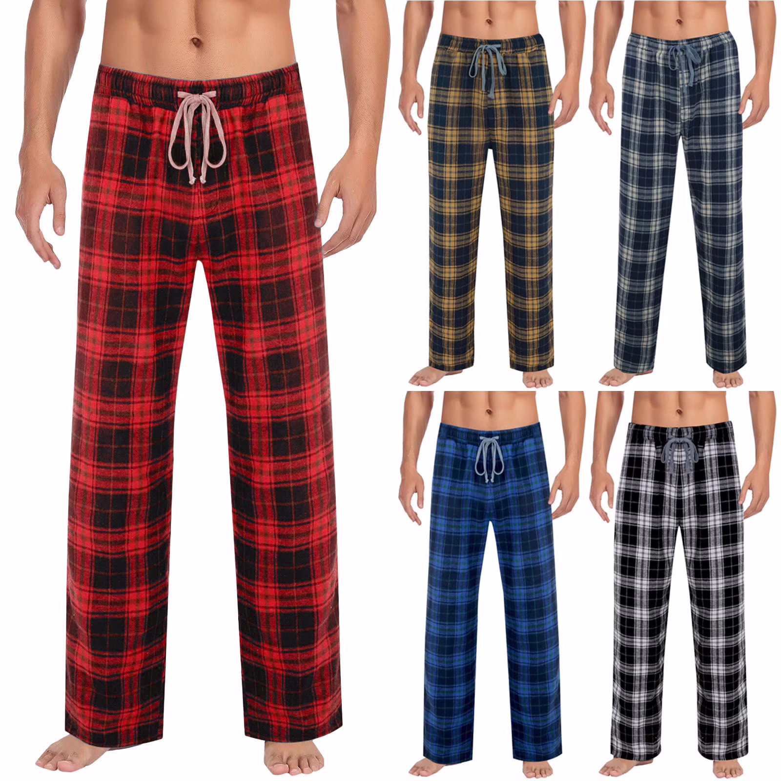 Adjustable Mid-Rise flannel pajamas for men