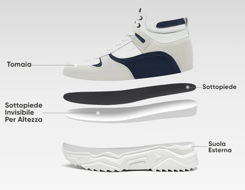 Sneakers Uomo Rialzate +10 cm