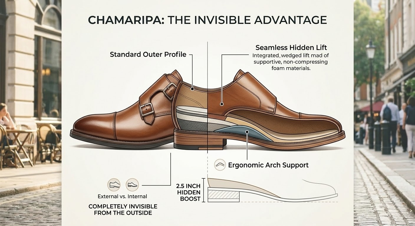 elevator shoes inside and outside