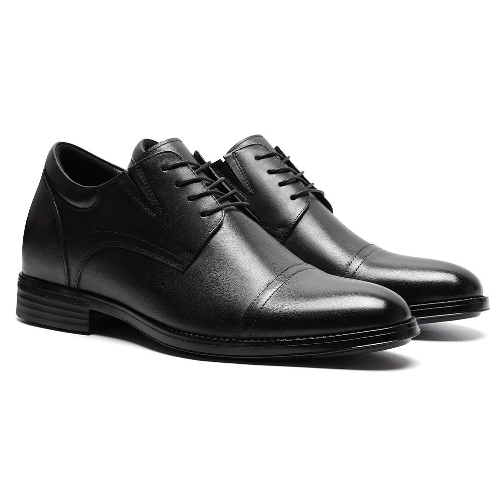 Scarpe Derby Formali In Pelle Nera 8CM