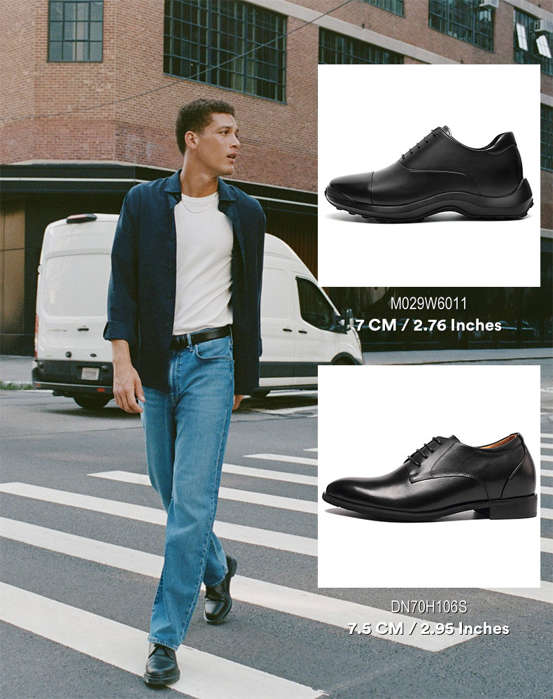 Elegante Elevator Schuhe für Herren und Smart Casual Outfit für kleine Männer.