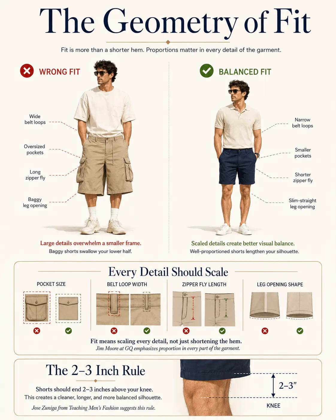 short men shorts scale every detail
