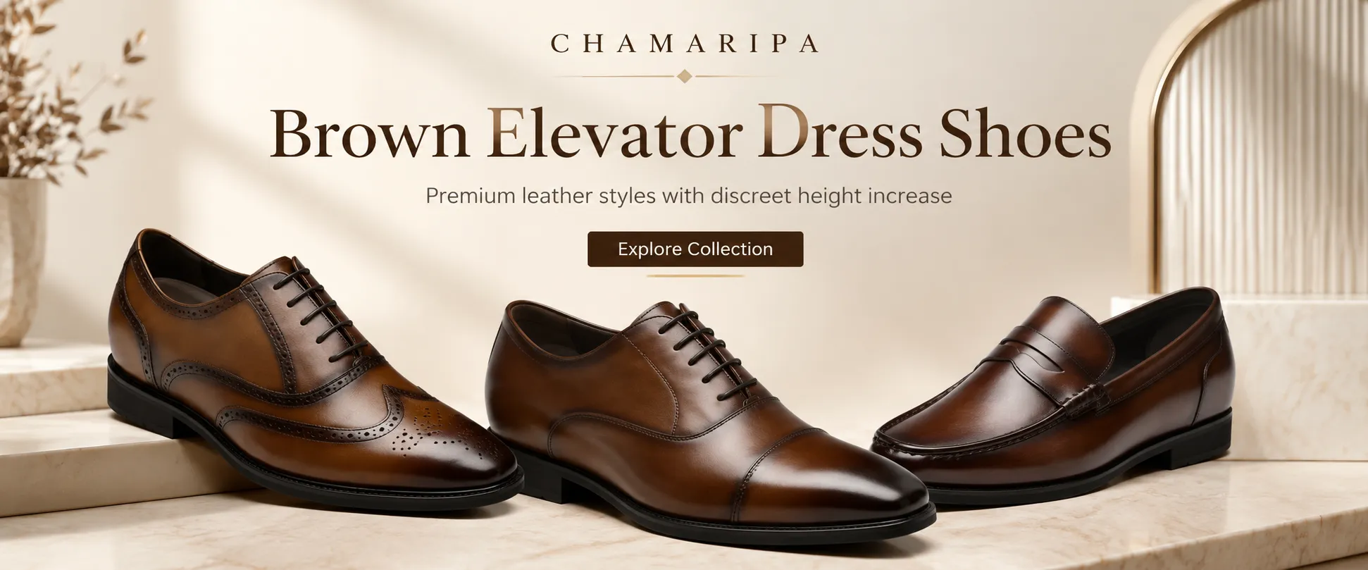 Explore Chamaripa Premium Brown Elevator Dress Shoes Collection