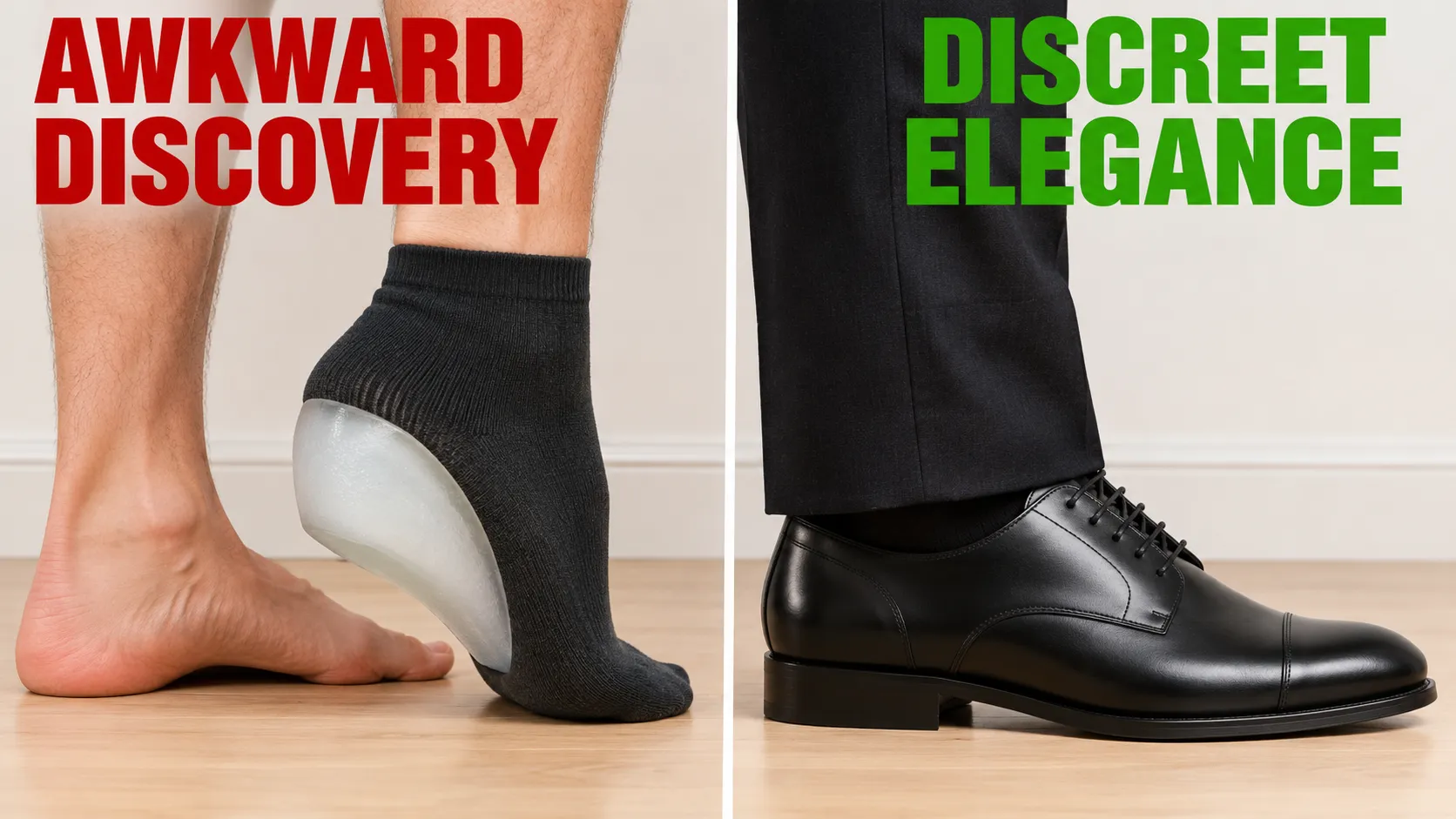 Awkward height increasing socks vs discreet elevator shoes for men