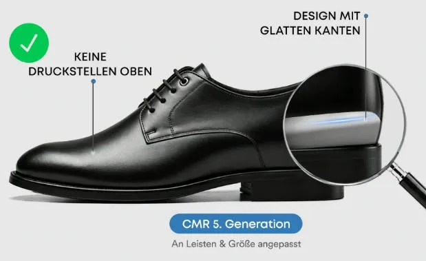 Ergonomische integrierte Erhöhung der 5. Generation in einem schwarzem Herren-Businessschuh