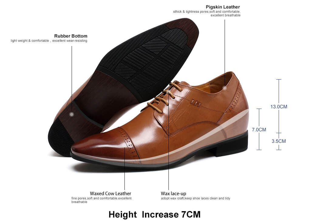 Elevator Shoes Men Increasing Height Shoes Make Men Taller Brown ...