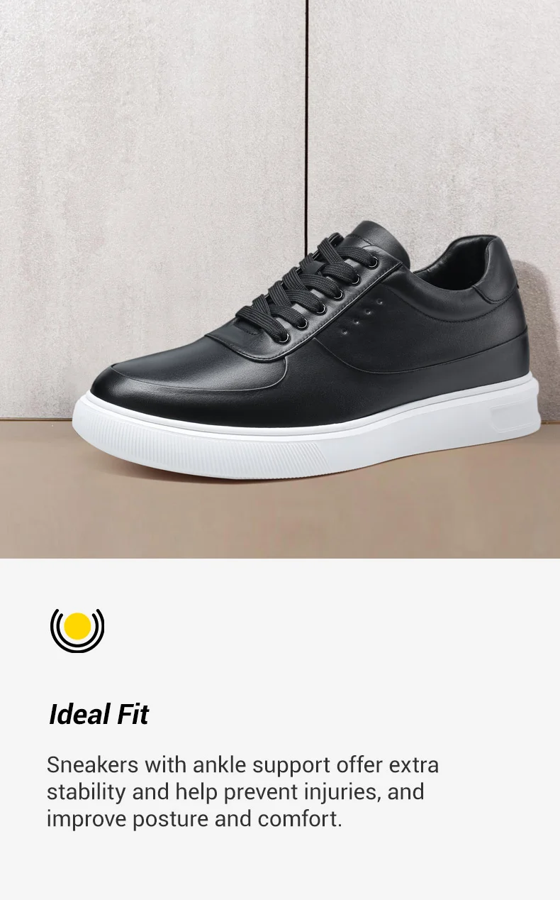Height Elevator Shoes - Height Increasing Shoes For Men - Black Casual Sneakers 6 CM 01