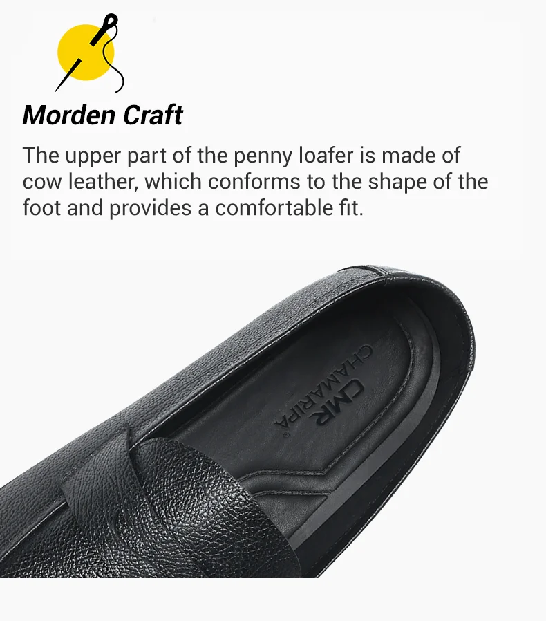 Height Increasing Shoes for Men - Hidden Heel Loafer Shoes - Black Leather Men Taller Shoes 5 CM 02
