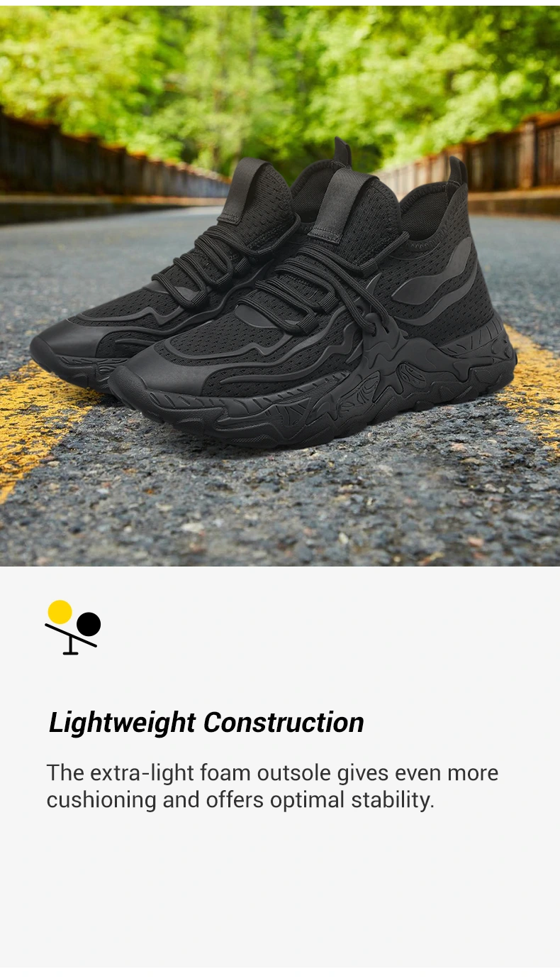 Increase Height In Shoes - Sneakers That Make You Look Taller - Black Knit Sneakers 7CM 03