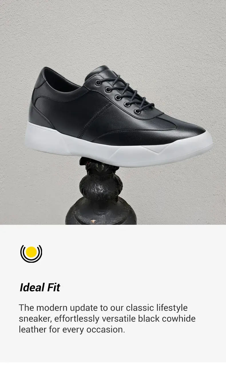 Height Increasing Shoes For Men - Shoes That Increase Your Height - Men's Black Casual Sneakers 7 CM 01