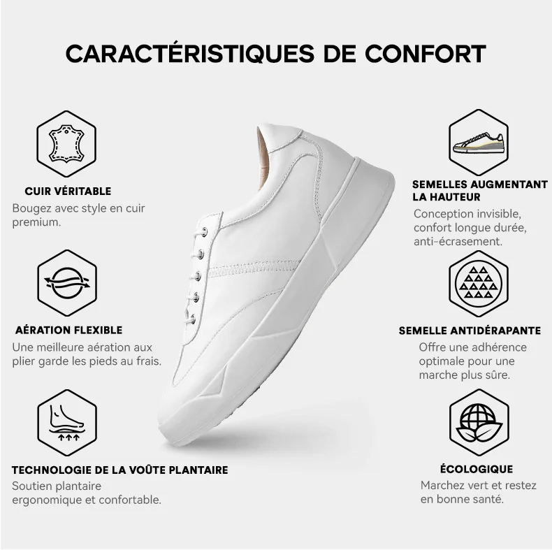 Chaussures Rehaussantes Pour Homme London - Augmentation Taille 7 Cm - Cuir - Semelle Intérieure Discrète
