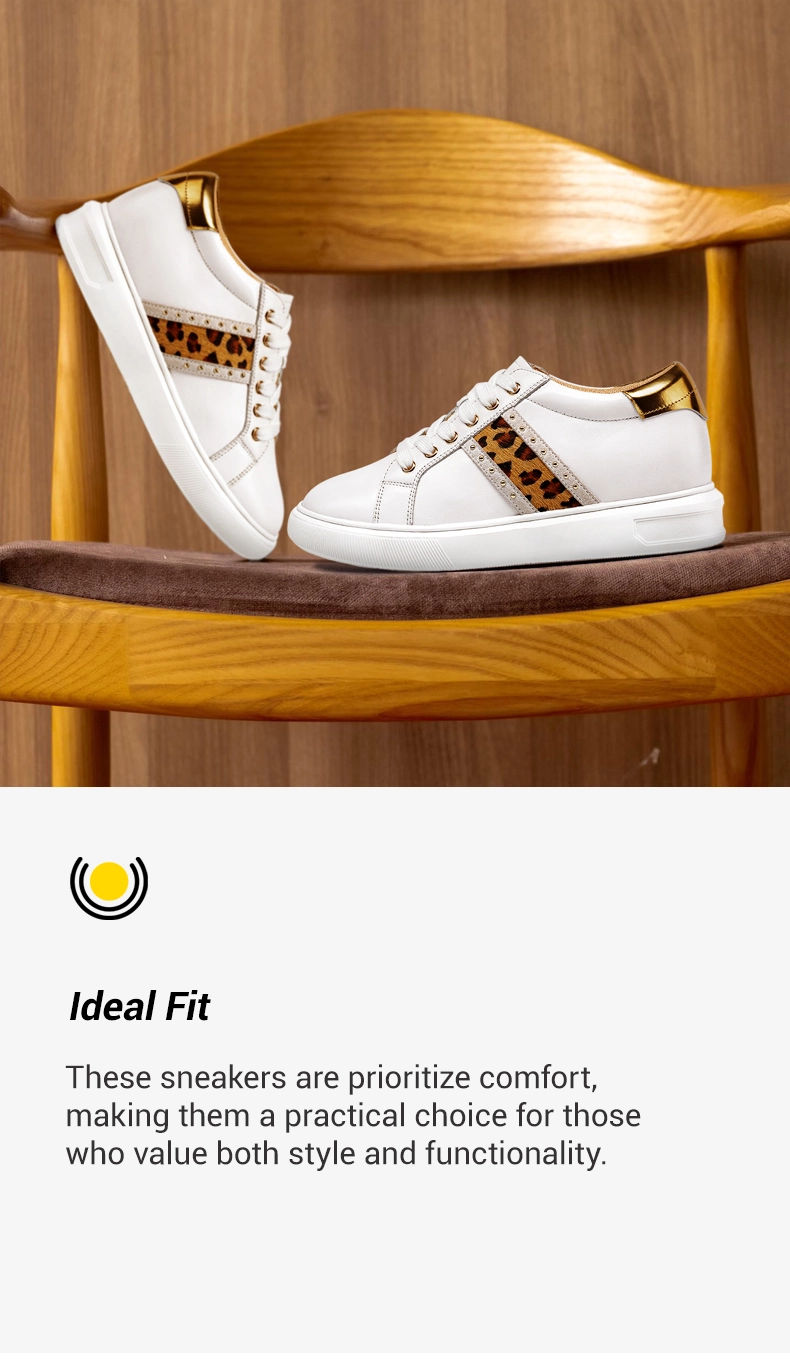 Elevator Shoes For Women - Elevator Shoes Sneakers Women's - White Wedge Sneakers 7 CM 01