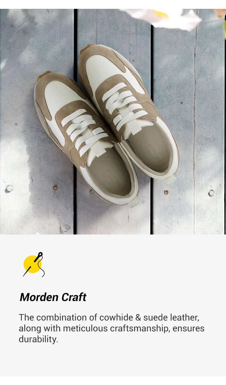 Elevator Sneakers For Women - Height Increasing Shoes For Ladies - Khaki Wedge Sneakers 7cm  02