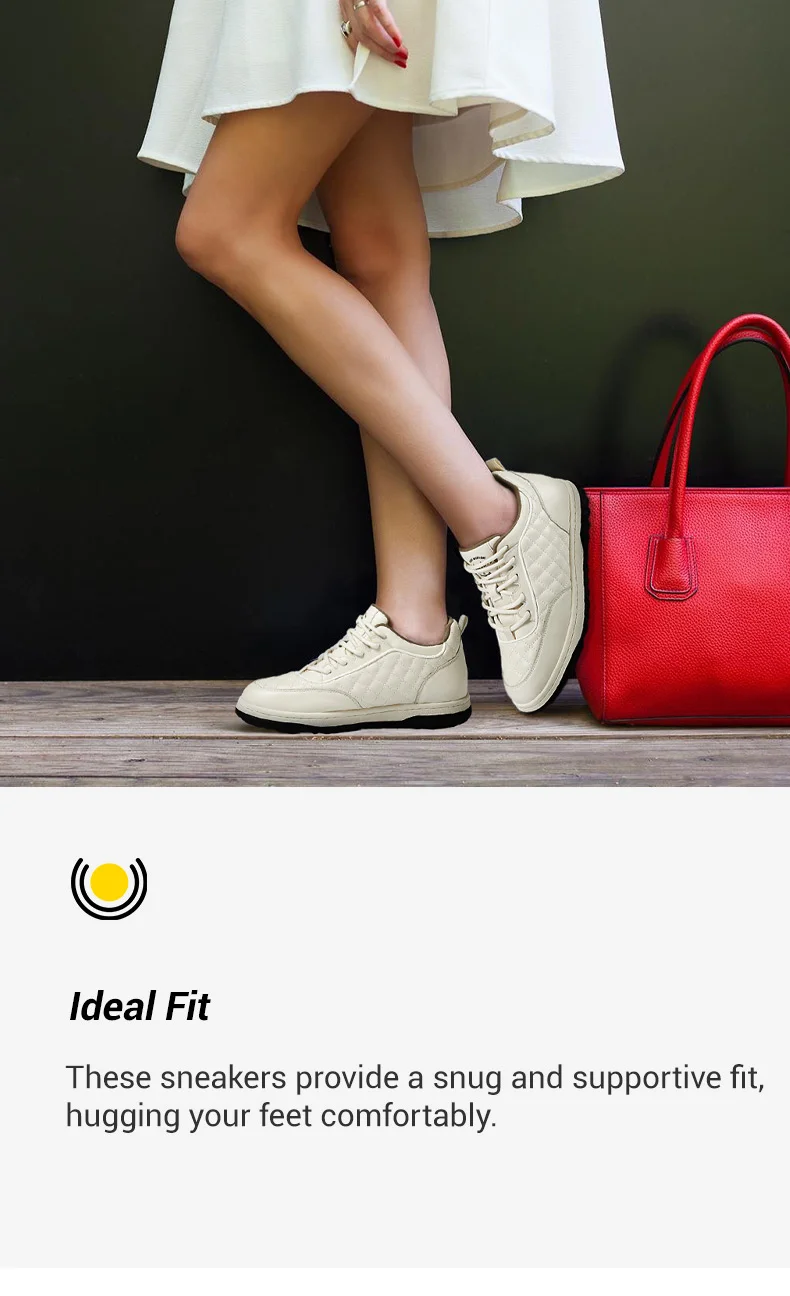 Elevator Shoes For Women - Height Increasing Sports Shoes - Beige Casual Sneakers 6cm  01