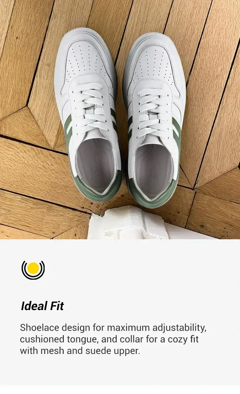 Elevator Sneakers For Women - Height Increasing Shoes For Women - White Casual Sneakers 6 CM  01