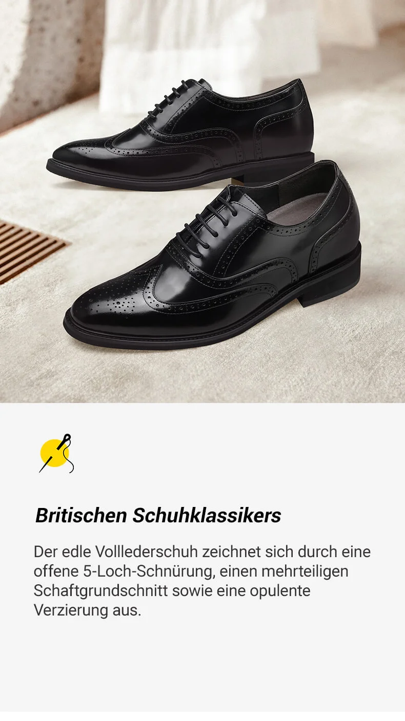  schuhe mit absatz herren - schuhe die grösser machen herren - schwarz Brogues Business-Schuhe 8 CM größer 01