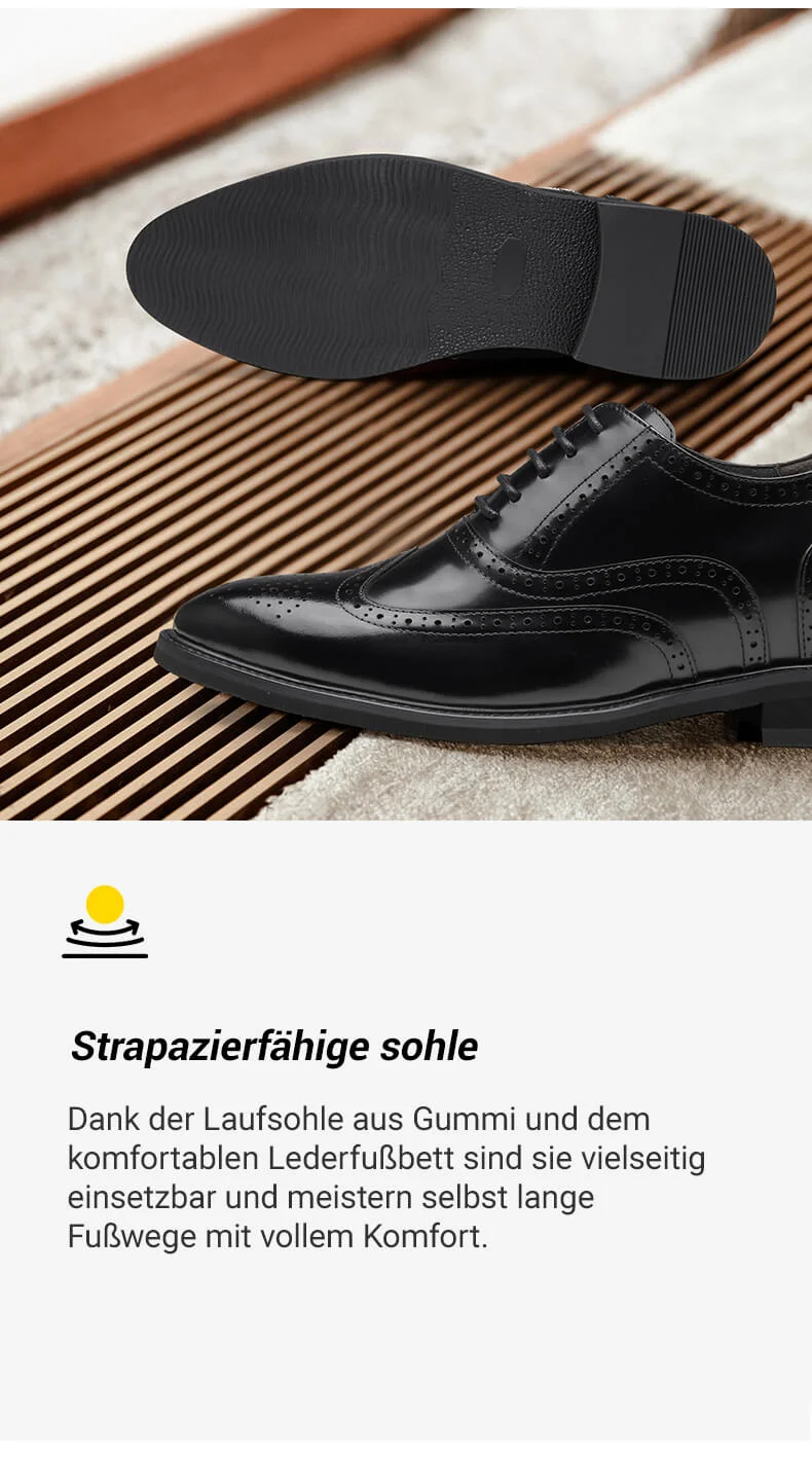  schuhe mit absatz herren - schuhe die grösser machen herren - schwarz Brogues Business-Schuhe 8 CM größer 03