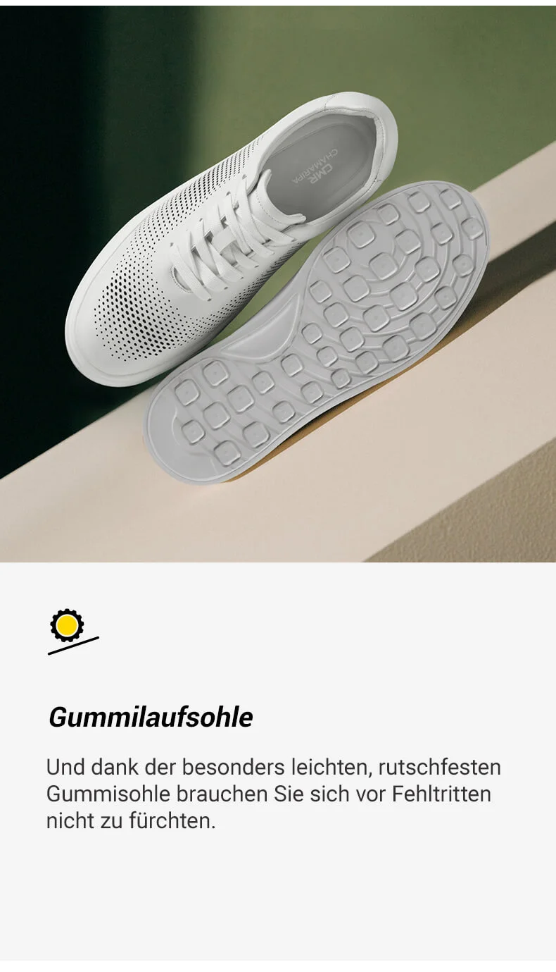 schuhe die größer machen - schuhe für kleine männer - atmungsaktive weiße Turnschuhe für Männer 7CM 03