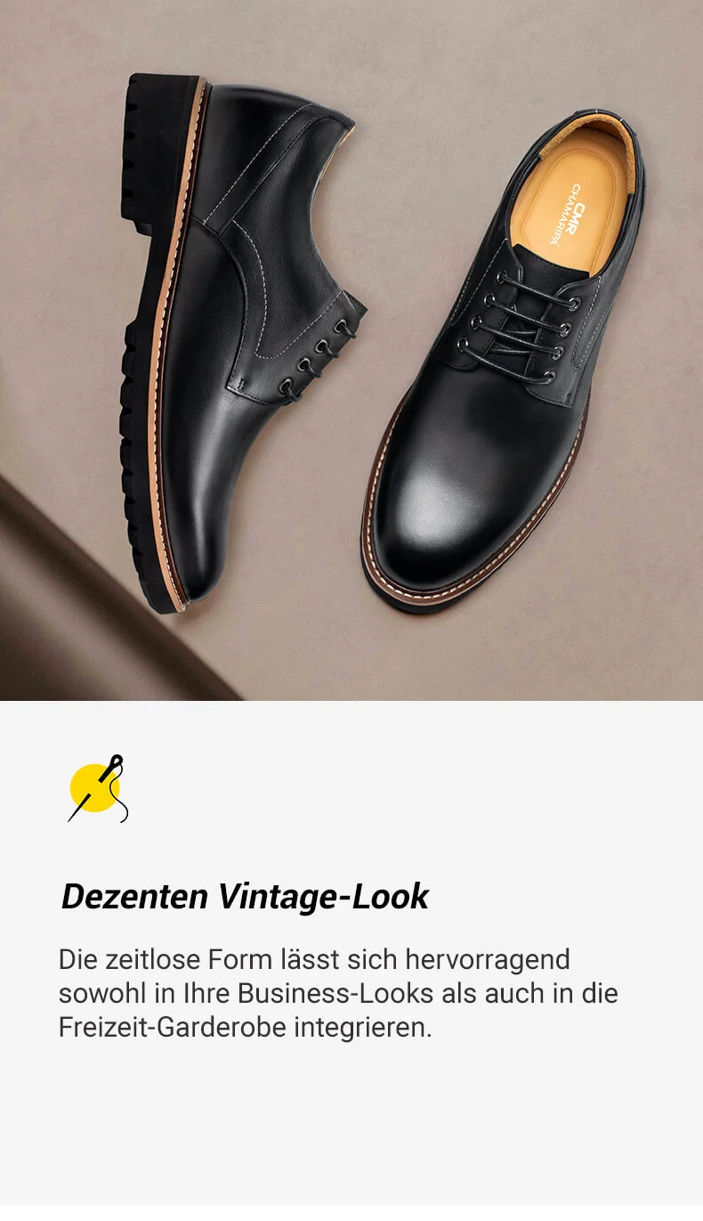  Schuhe für kleine männer - herrenschuhe mit absatz - schwarze Derby-Schuhe aus Leder 8 CM größer 01