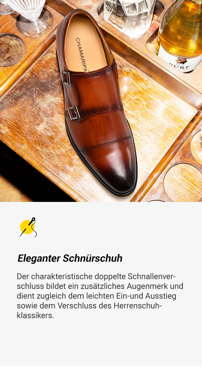  schuhe die größer machen - Doppelte Mönchsriemenschuhe -Braun Kalbsleder hohe schuhe herren 7 CM größer  01