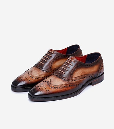 Chaussure Rehaussante - Chaussure Talon Homme - Chaussures Oxford Artisanales - Marron 7 CM