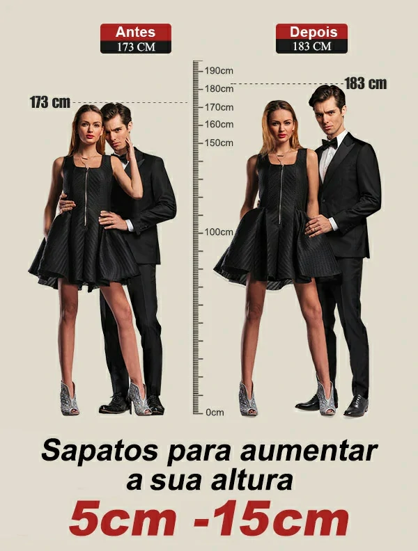 Com sapatos de elevador VS Sem sapatos de elevador