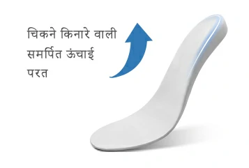 चिकने किनारे वाली विशेष हाइट बढ़ाने वाली लेयर