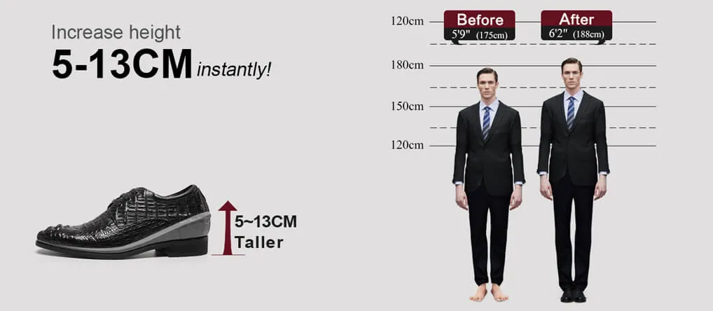 Mens High Lift Shoes make you taller