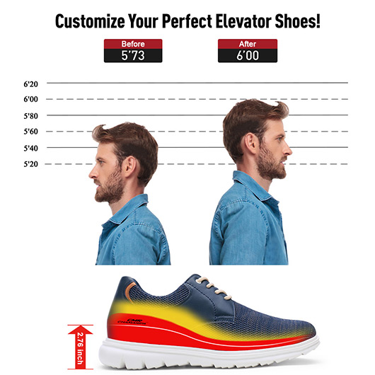 casual shoes for short men - mesh casual elevator shoes - shoes to look taller 7 CM
