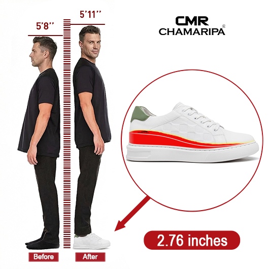 Height Increasing Sneakers - Shoes To Increase Height Men - White Casual Sneakers 7cm